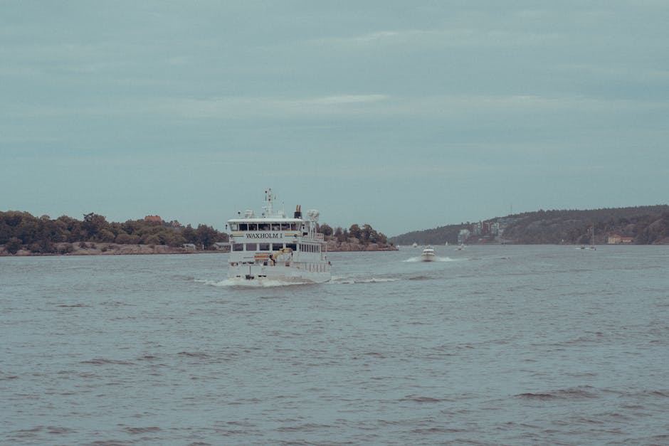 Waxholm ferry boat cruising through Stockholm archipelago