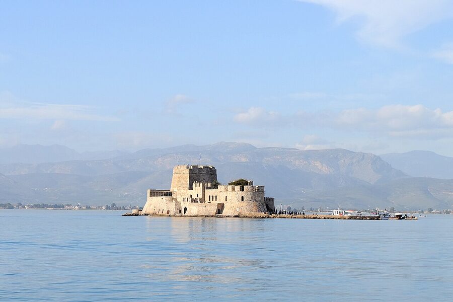 Bourtzi Nafplio castle view from sea