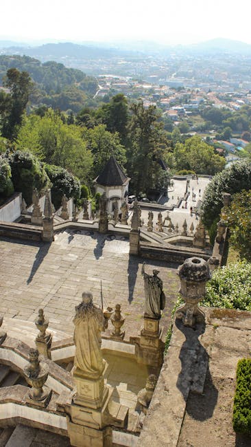 Bom Jesus do Monte staircase and church in Braga Portugal