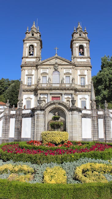 Baroque stairway of Bom Jesus do Monte sanctuary in Braga Portugal