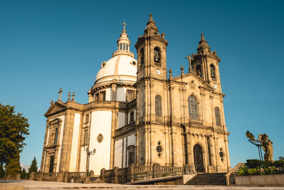 Baroque church facade in Braga the religious capital of Portugal