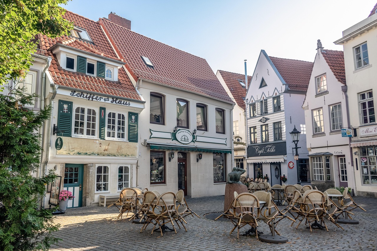 Colorful facades on a Bremen street