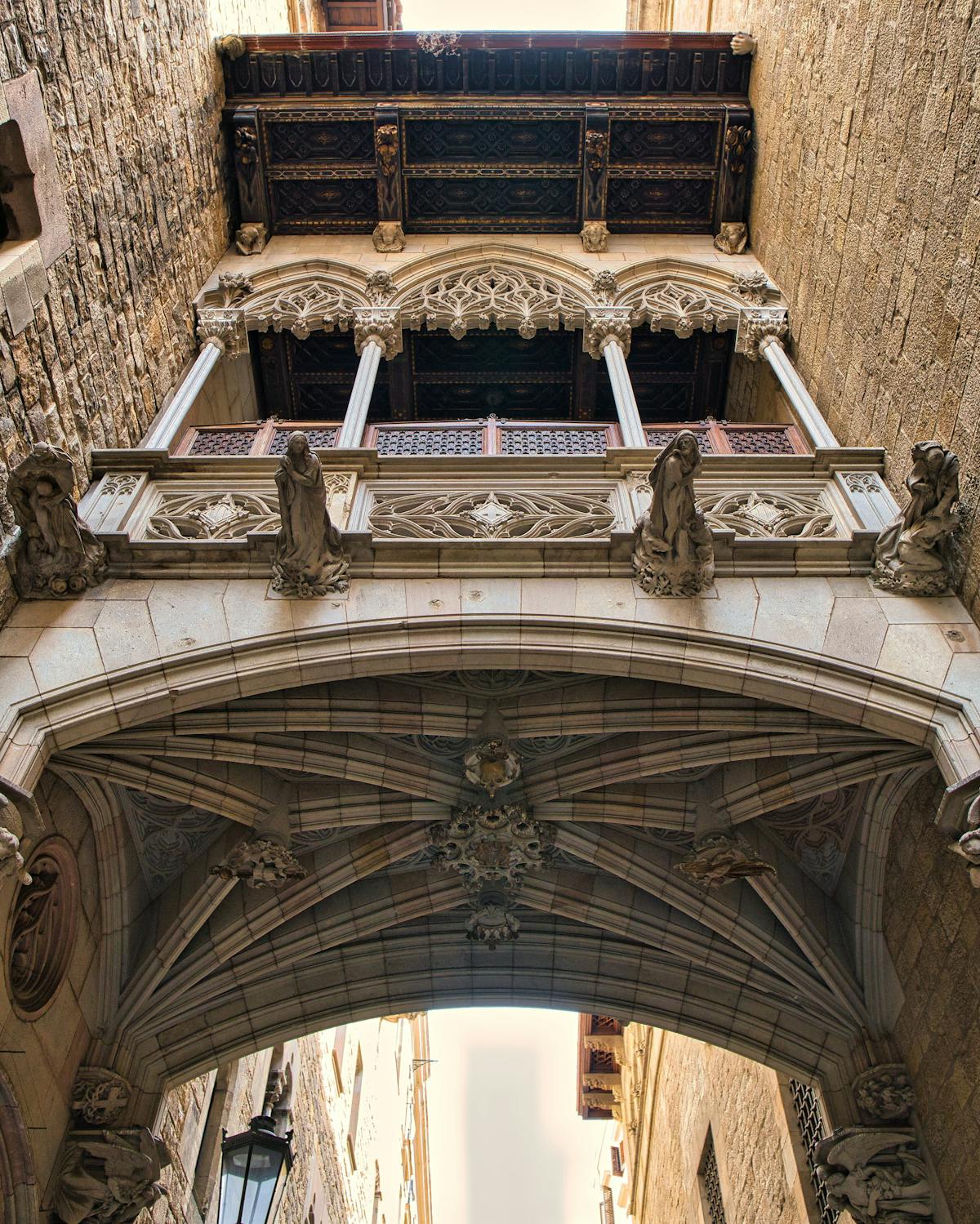 The Bridge of Sighs in Barcelona Gothic Quarter