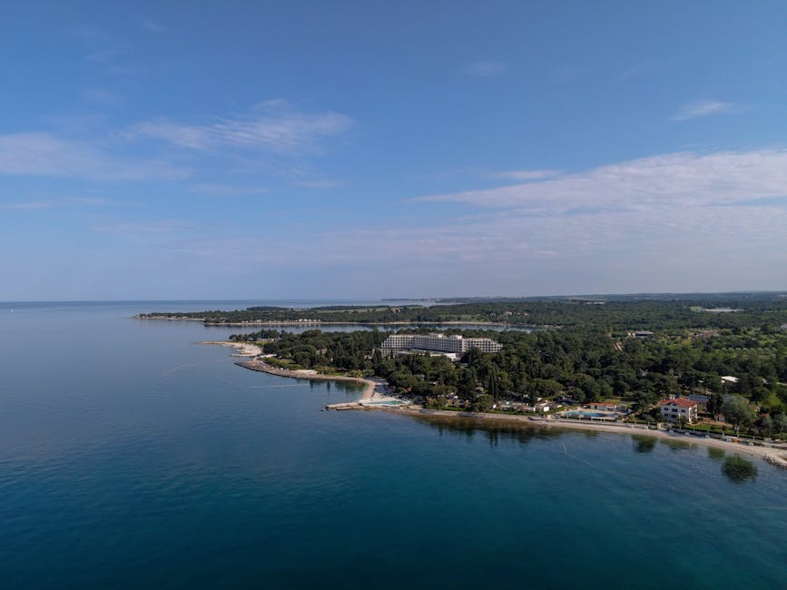 Poreč coastline aerial Istria
