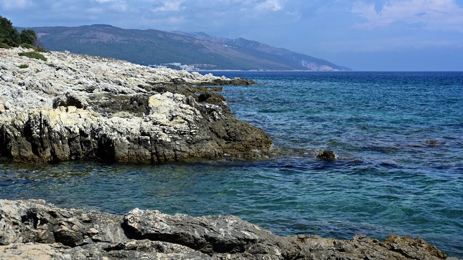 Rocky coastline Istria Croatia