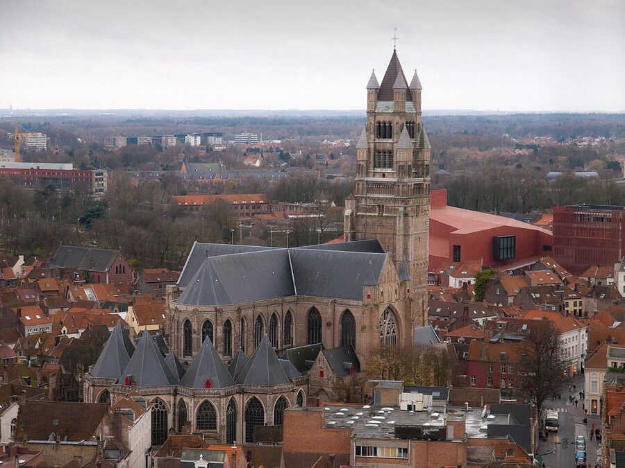 Rooftop view of Bruges from the Belfort tower