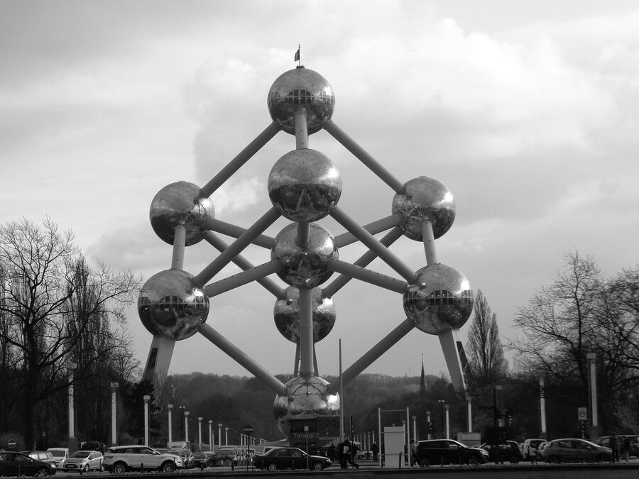 Atomium and Heysel park area in Brussels