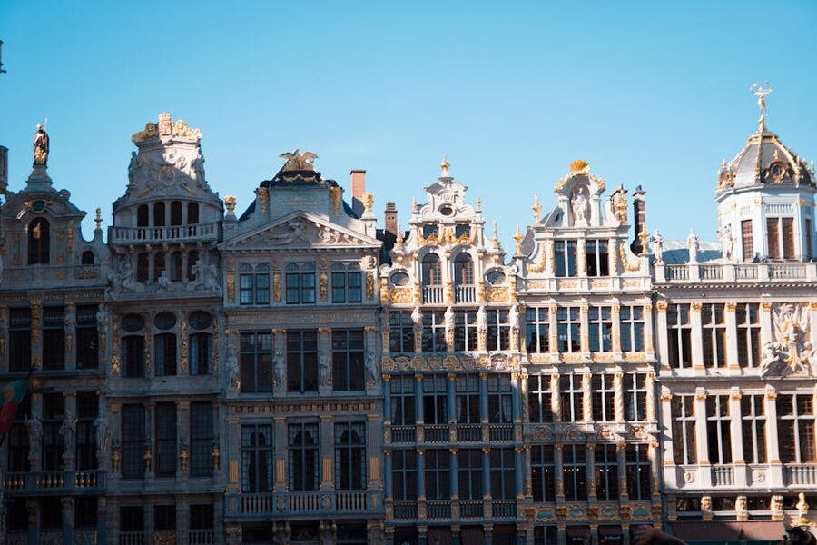Brussels Grand Place detailed gilded guildhouse architecture