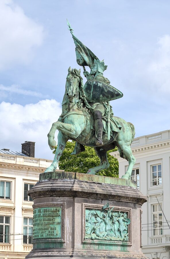 Godefroid de Bouillon equestrian statue Place Royale Brussels