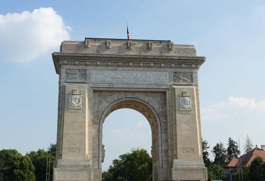 Arcul de Triumf triumphal arch landmark in Bucharest Romania