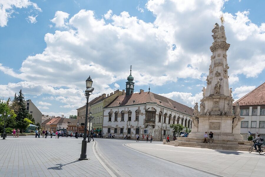 Holy Trinity Column on Szentharomsag Square in Budapest Castle District