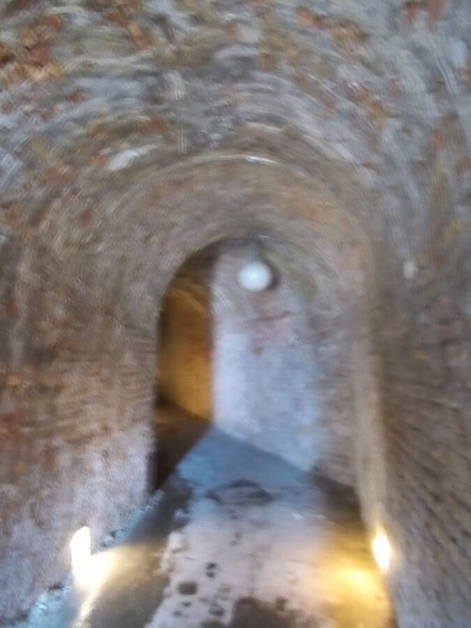 Rock passage inside Buda Castle Labyrinth Palota street entrance