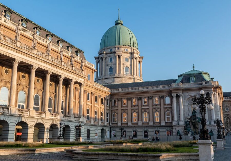 Baroque facade of Buda Castle architecture