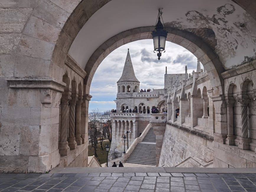 Neo-Romanesque arches at Fishermans Bastion Budapest
