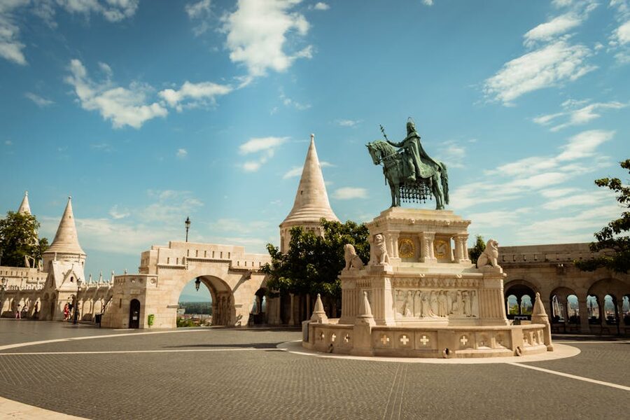 Saint Stephen equestrian statue at Fishermans Bastion