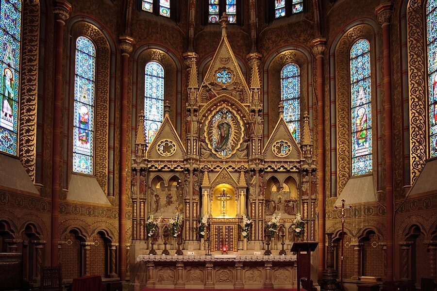 Interior altar of Matthias Church Budapest