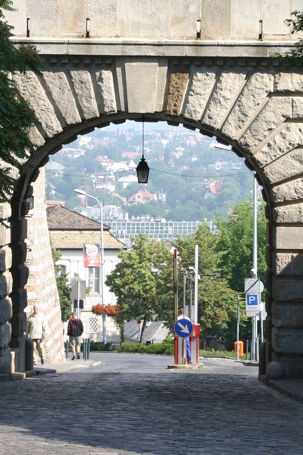 Vienna Gate at the north end of Buda Castle District