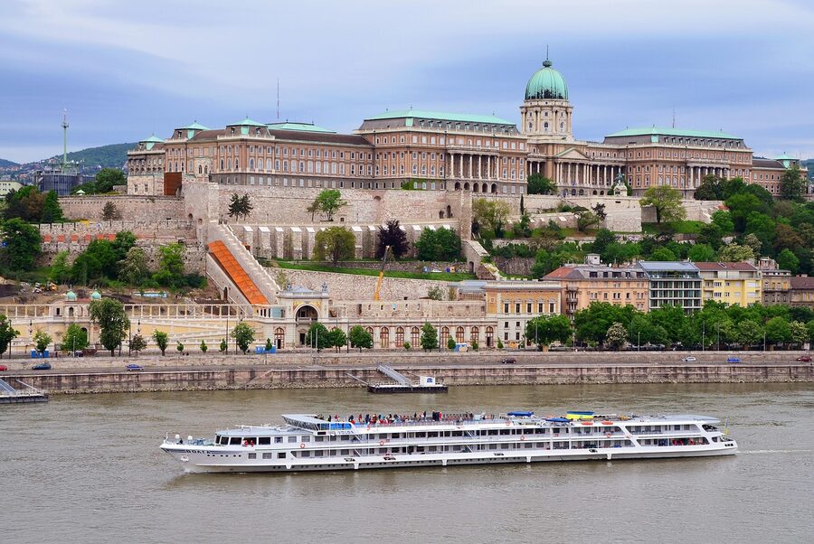 Buda Castle and the Royal Palace seen from the Danube River
