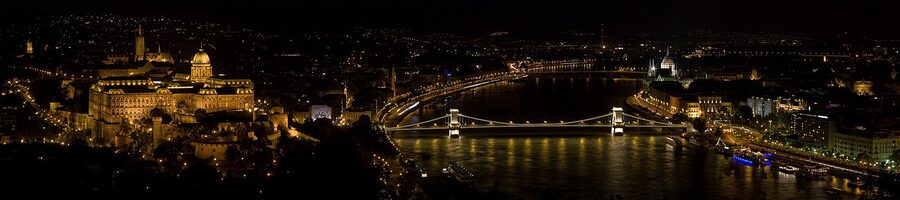 Panorama of Pest seen from Gellért Hill across the Danube
