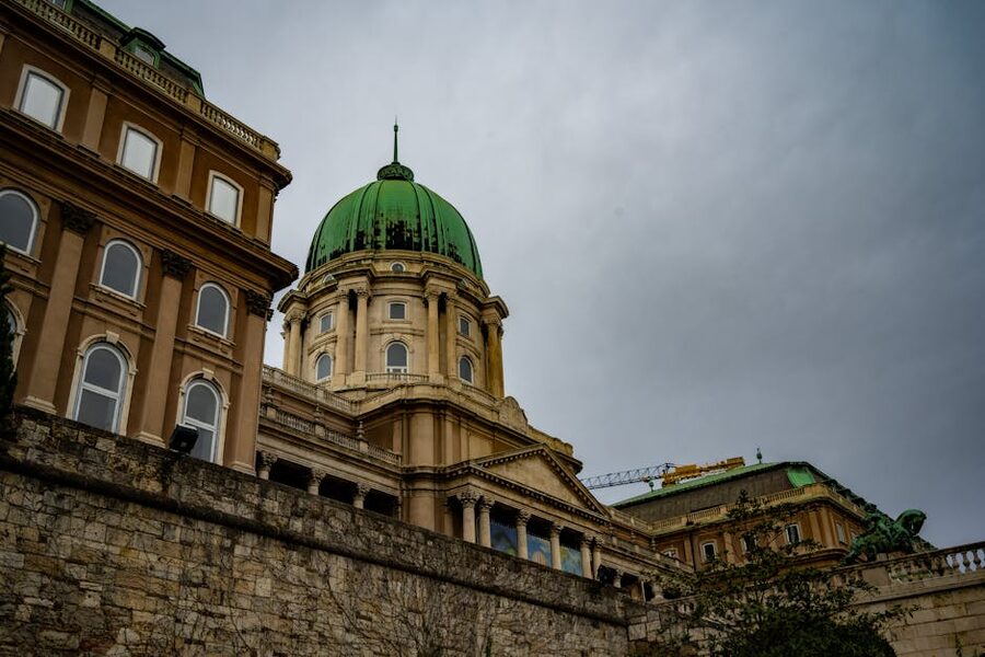 Buda Castle architecture green dome Budapest