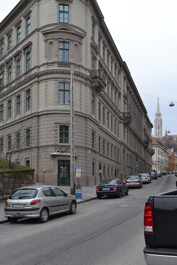 Street scene Budapest with stone pavement