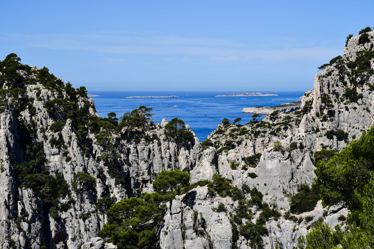 Limestone cliffs of Calanques National Park in Provence