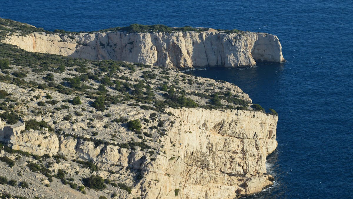 Limestone cliffs along the Mediterranean coast of the Calanques