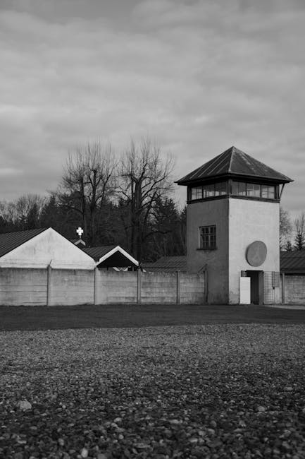 Path through the grounds of a concentration camp memorial