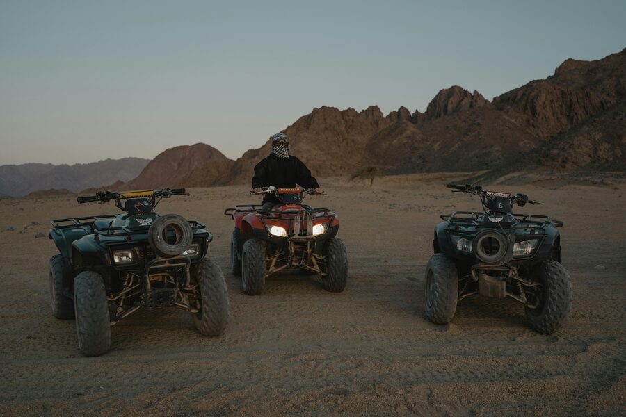 ATV riders in convoy