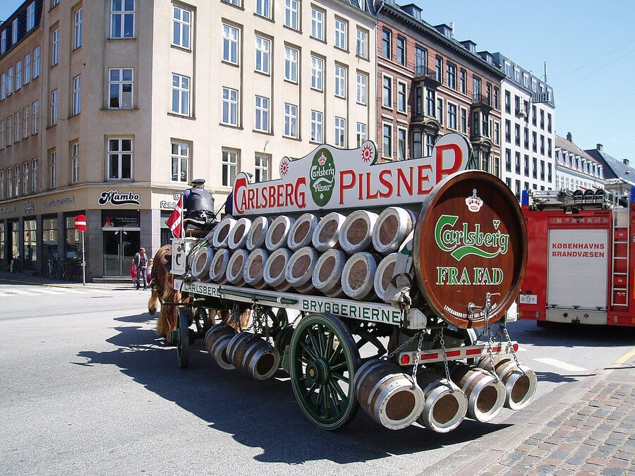 Carlsberg horse-drawn delivery wagon in Copenhagen