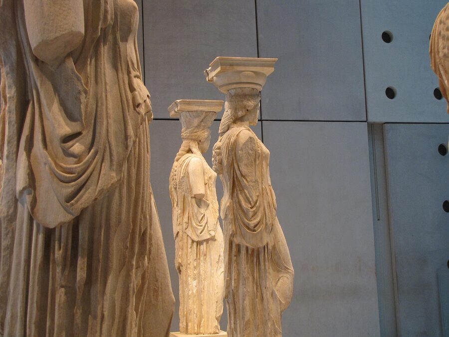 Caryatids close up Acropolis Museum
