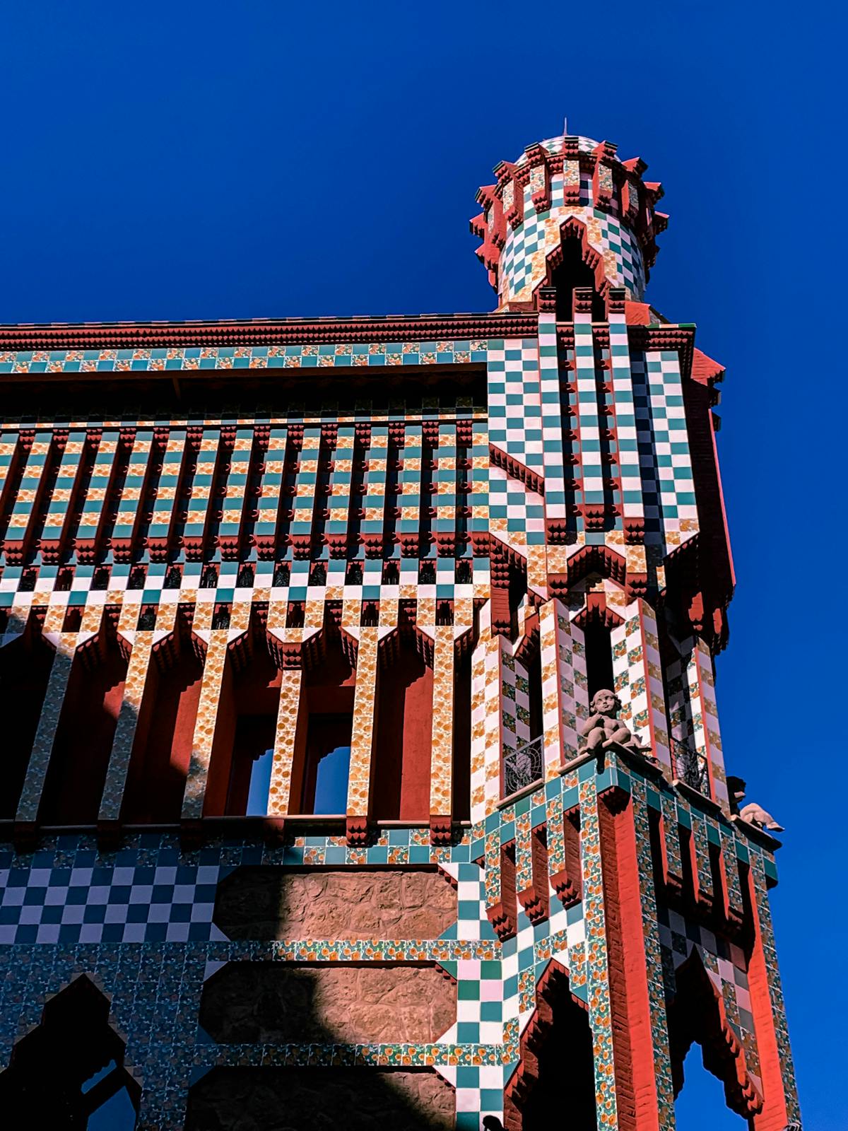 Art Nouveau architecture of Casa Vicens showing Gaudi early Catalan modernism style with colorful tile work
