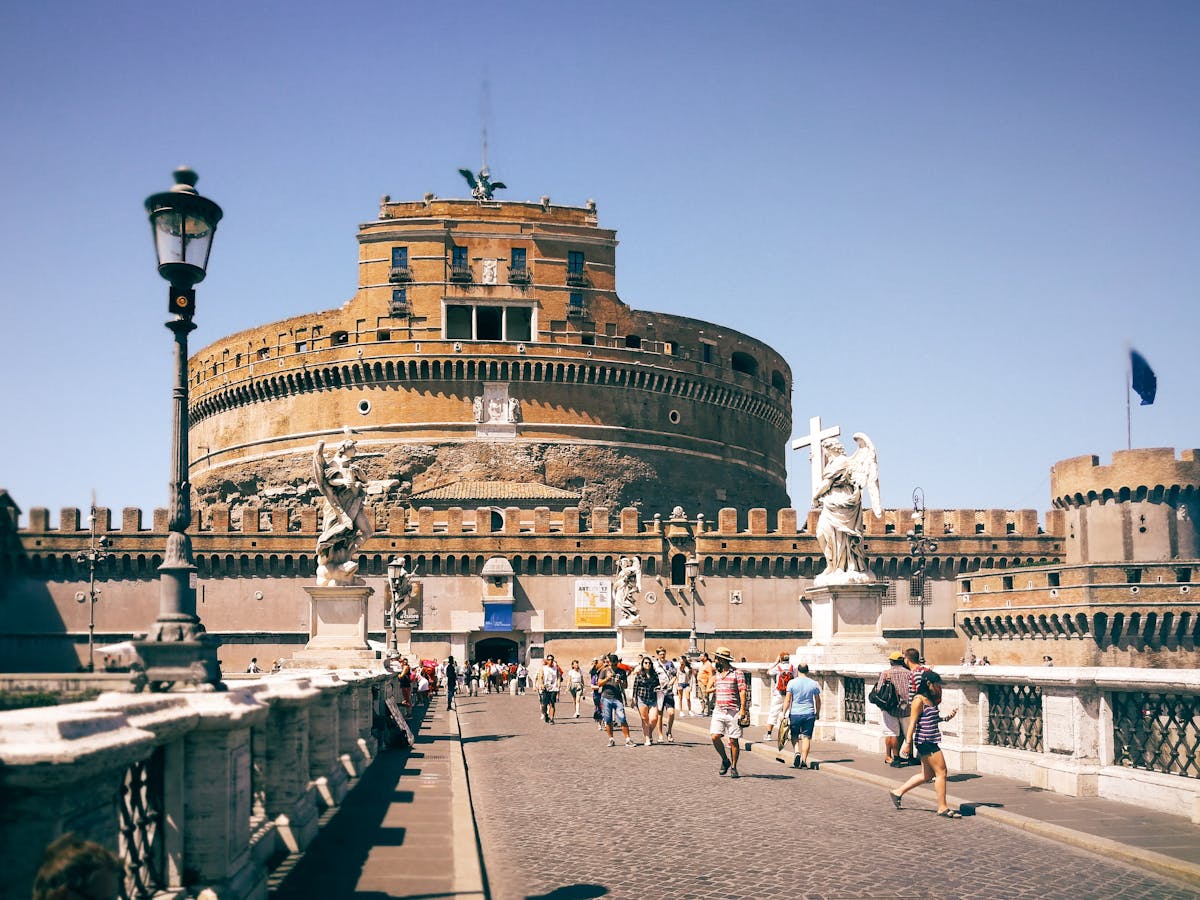 Castel Sant'Angelo basking in sunlight on a beautiful Roman day