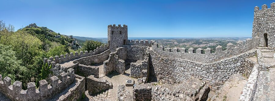 Castelo dos Mouros Moorish Castle panoramic view Sintra