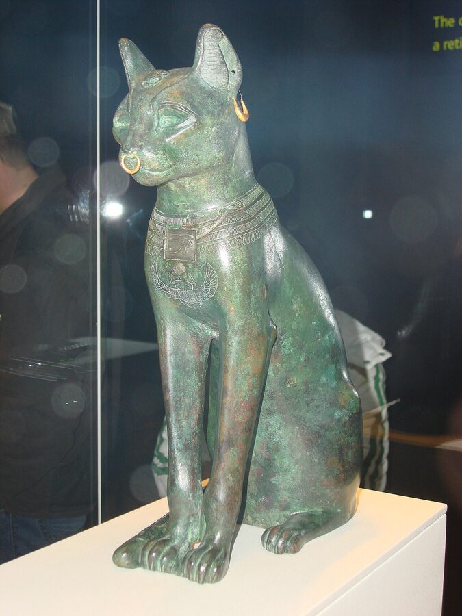 Egyptian Bastet cat statue similar to Cat Museum Budapest exhibits