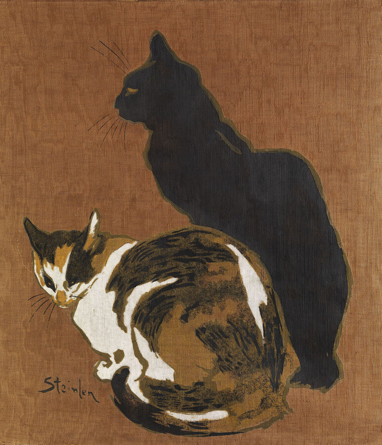 Steinlen Zwei Katzen two cats artwork at Cat Museum Budapest
