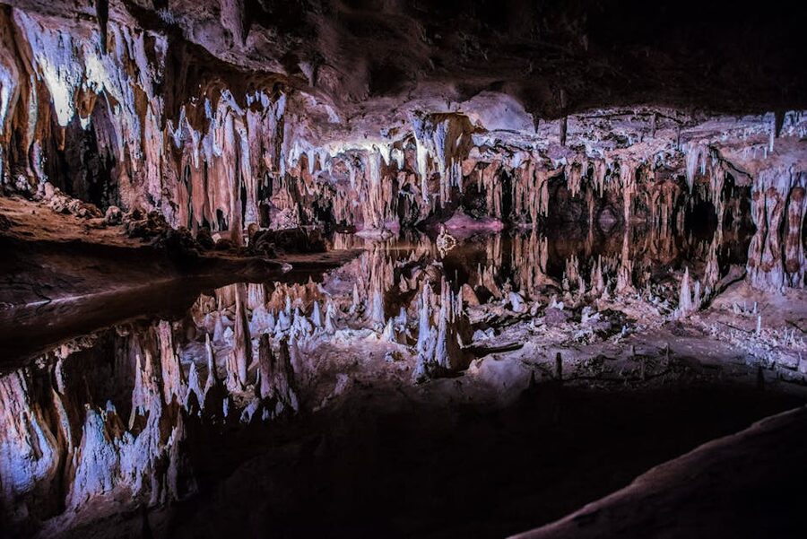 Limestone cave with stalactites