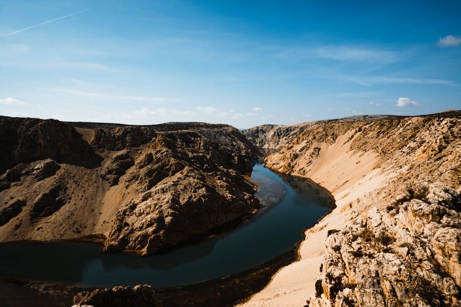 River winding through Croatian rugged canyon