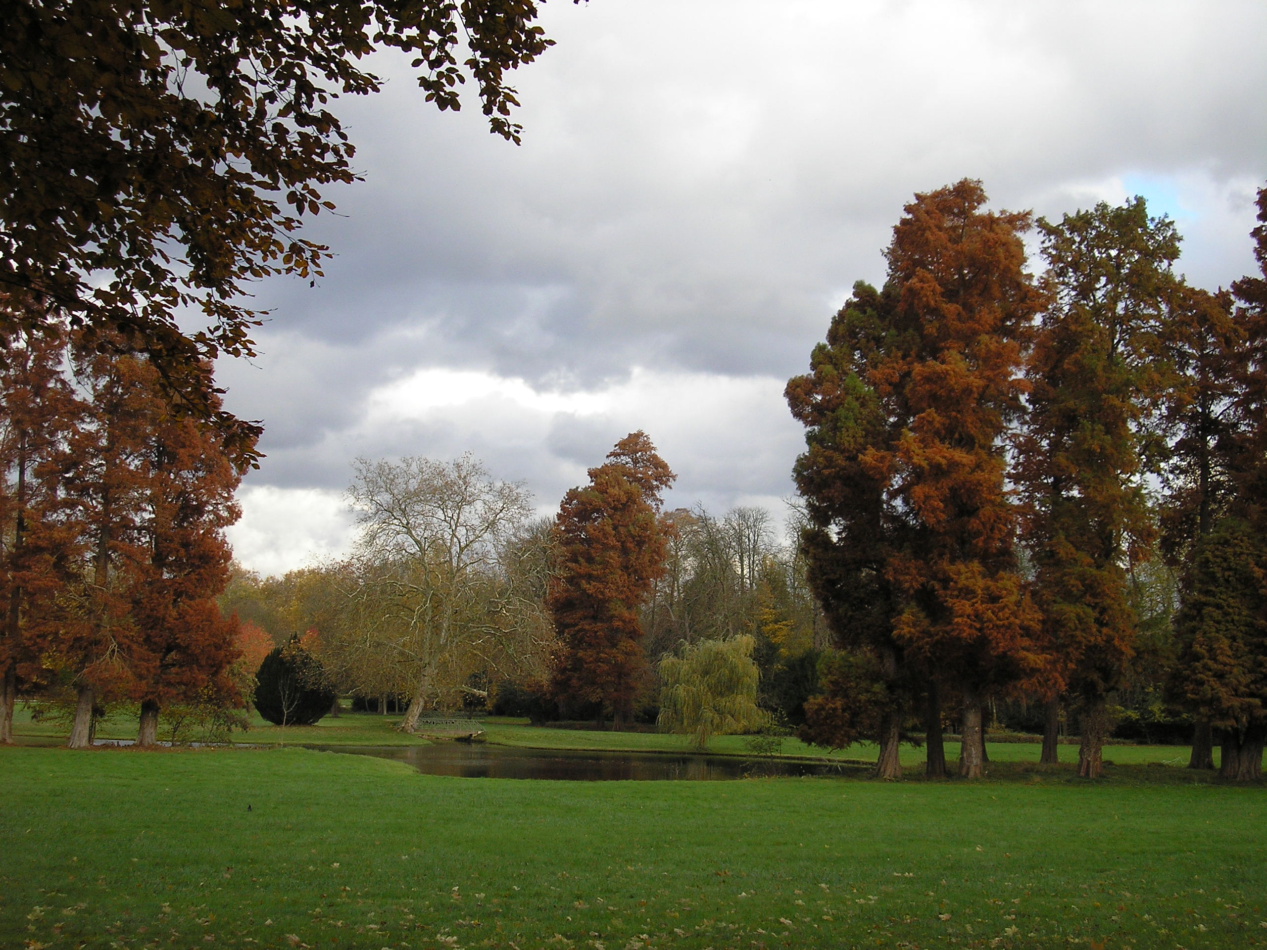Chateau de Chantilly surrounded by autumn foliage