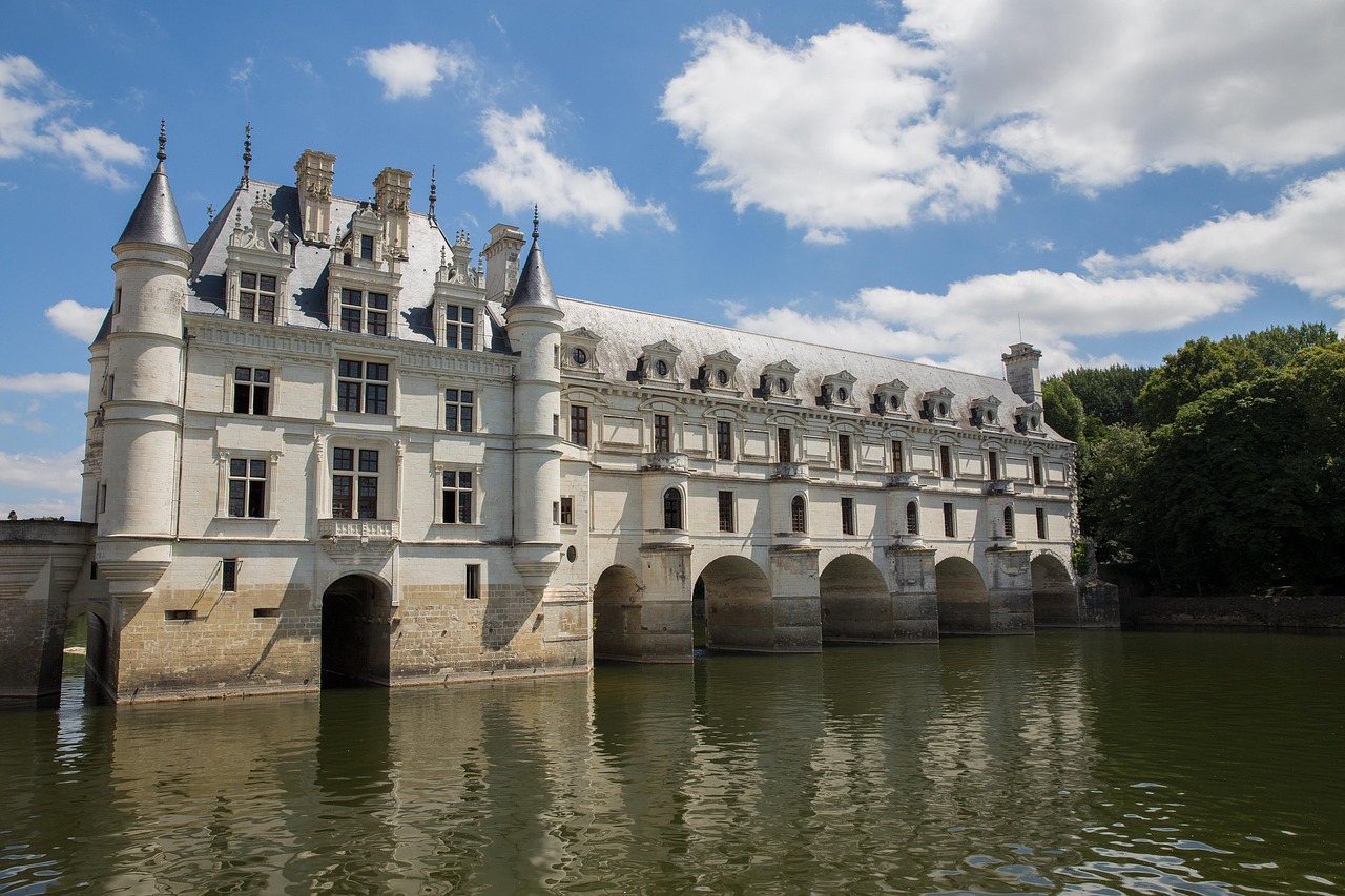 Chenonceau castle reflected in the River Cher