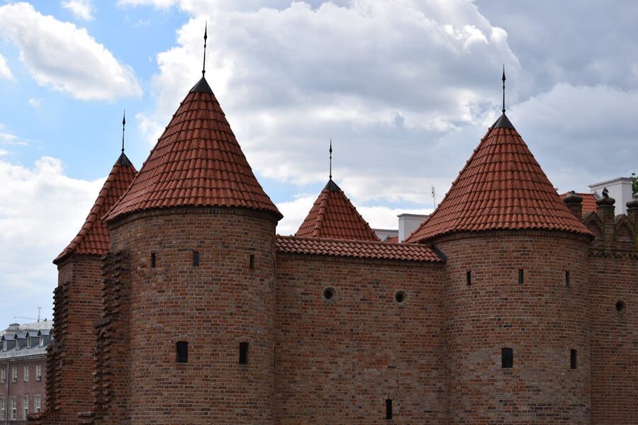 Warsaw Barbican medieval brick towers