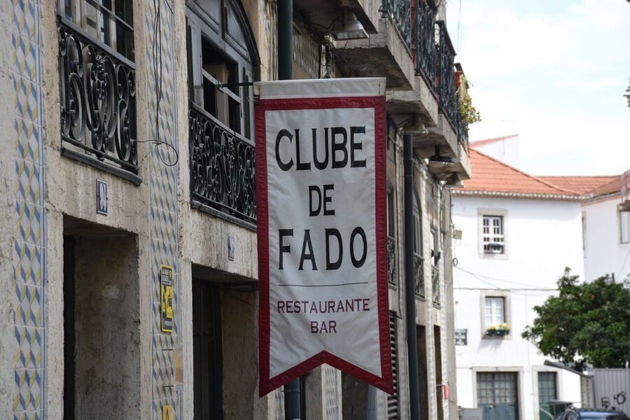 Clube de Fado venue exterior in Alfama, Lisbon
