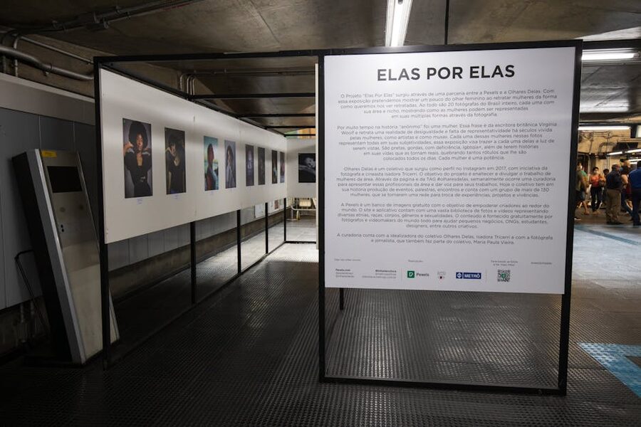 Photography exhibition with text panels