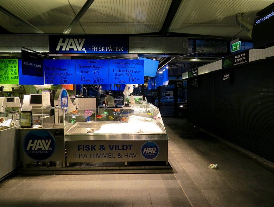 Hav fish and seafood stall at Torvehallerne in Copenhagen