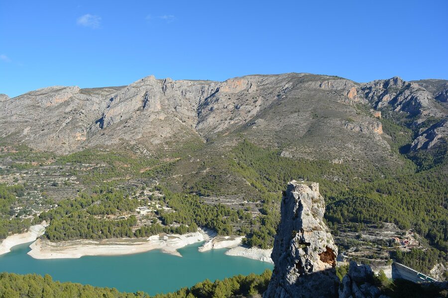 Costa Blanca coastline with cliffs and Mediterranean Sea