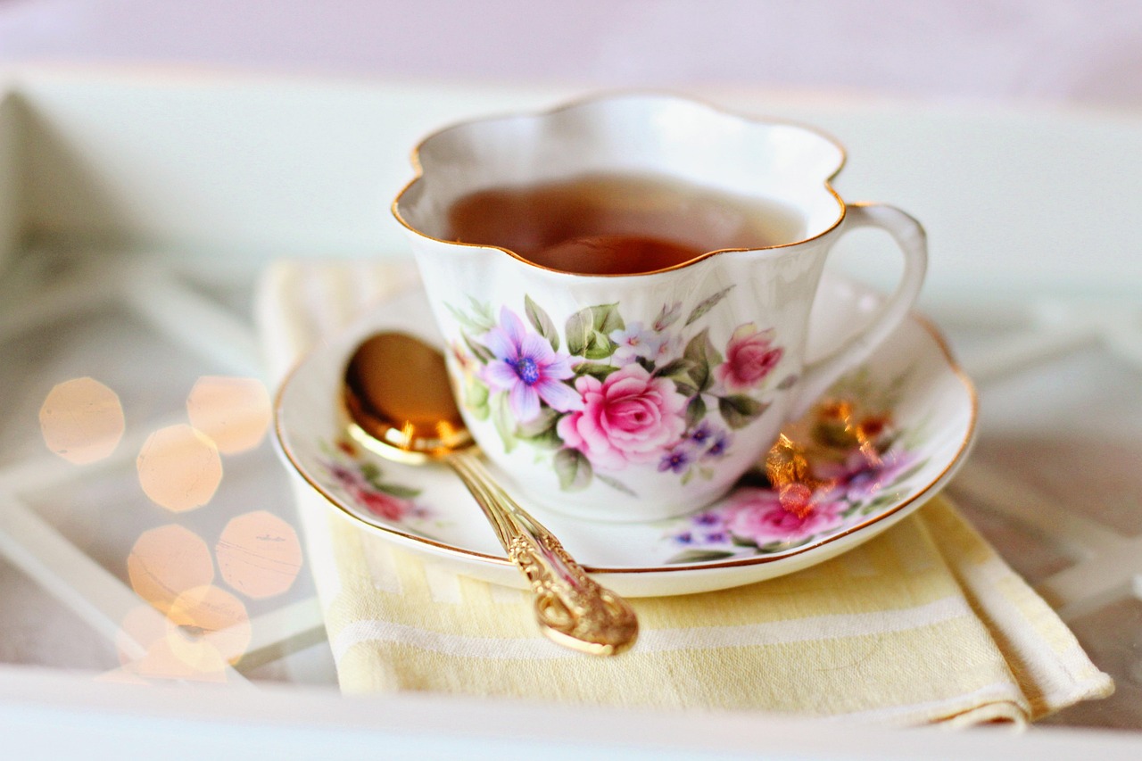 Traditional English afternoon tea with vintage teacup