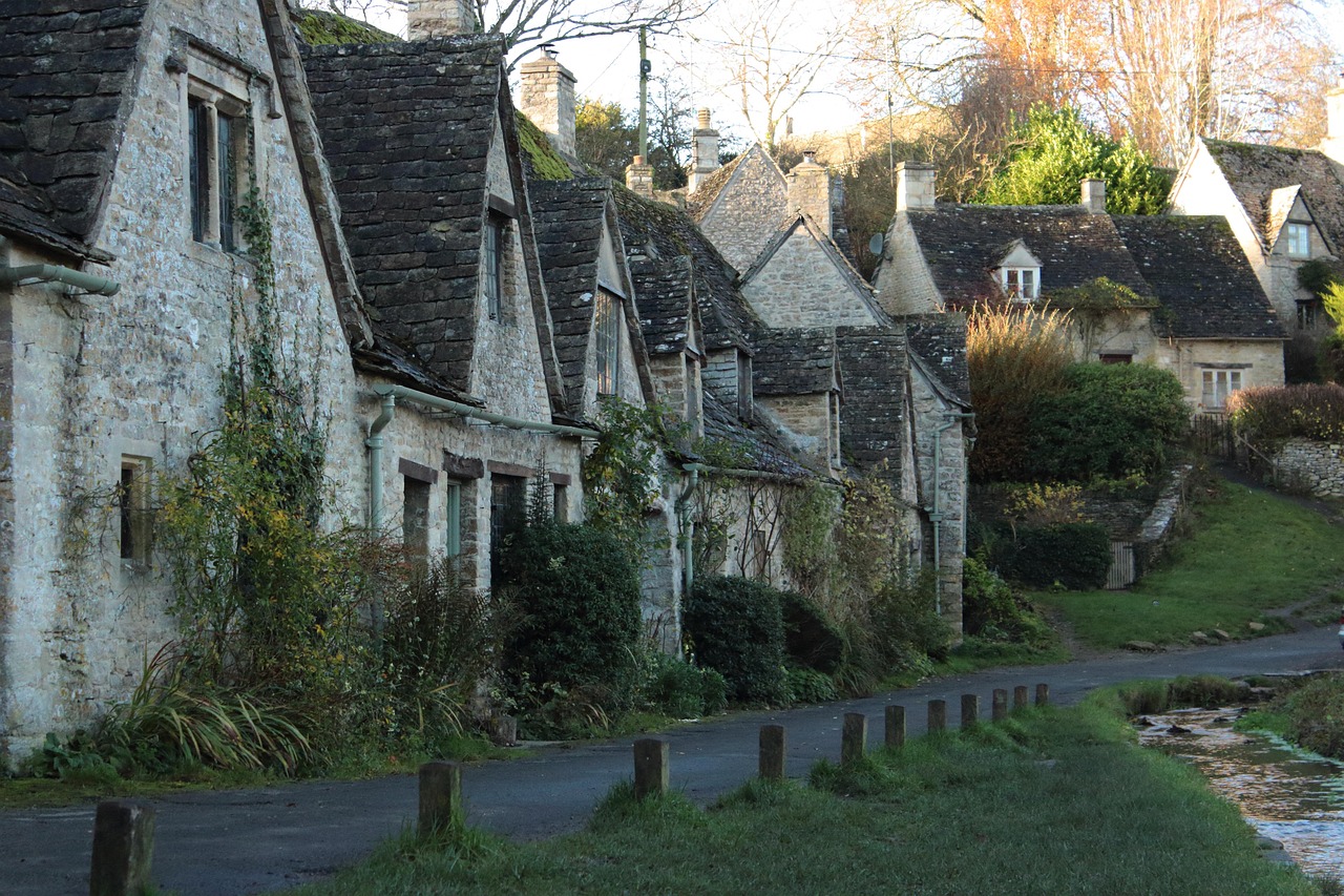 Charming row of medieval weavers cottages at Arlington Row Bibury