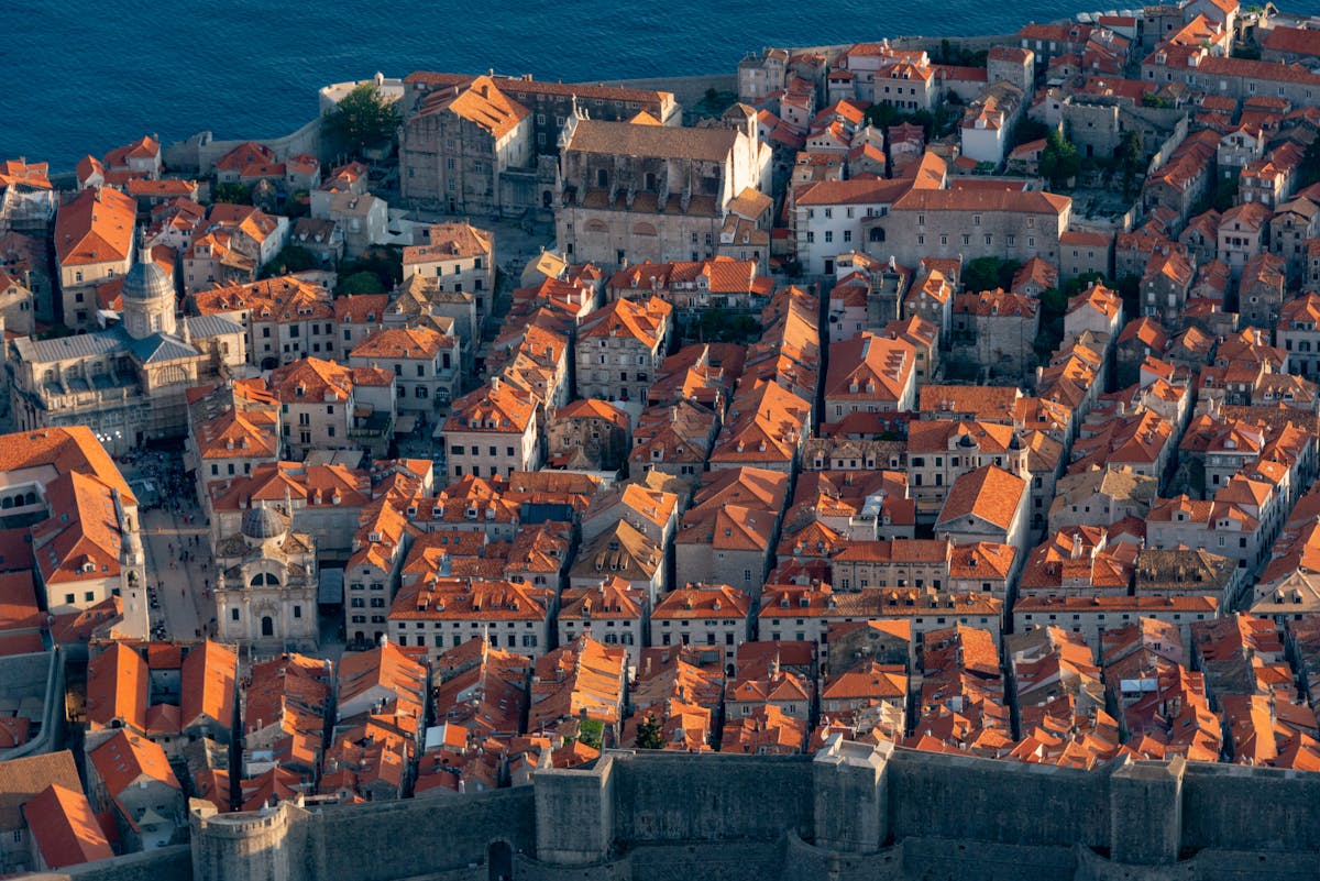 Dubrovnik Old Town architecture with medieval walls