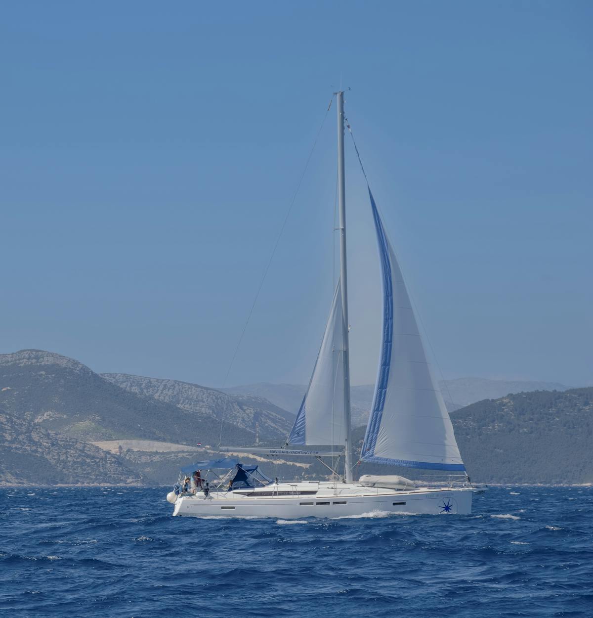 A sailboat navigating the waters of Croatia's Adriatic Sea