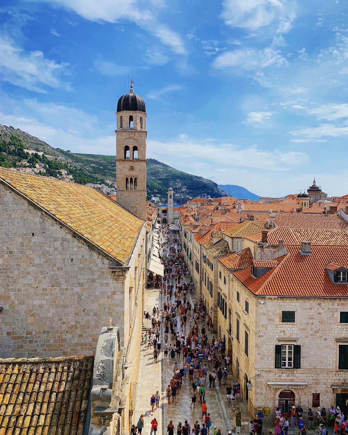Dubrovnik streets and architecture from above